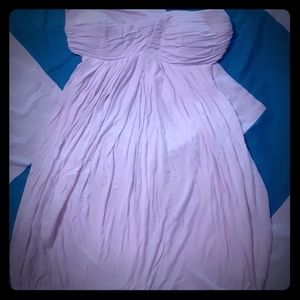 Strapless white backless dress